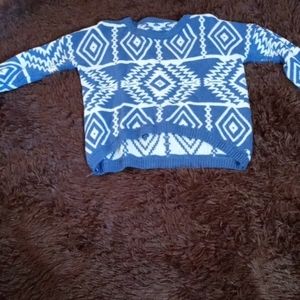 Hi/lo print sweater